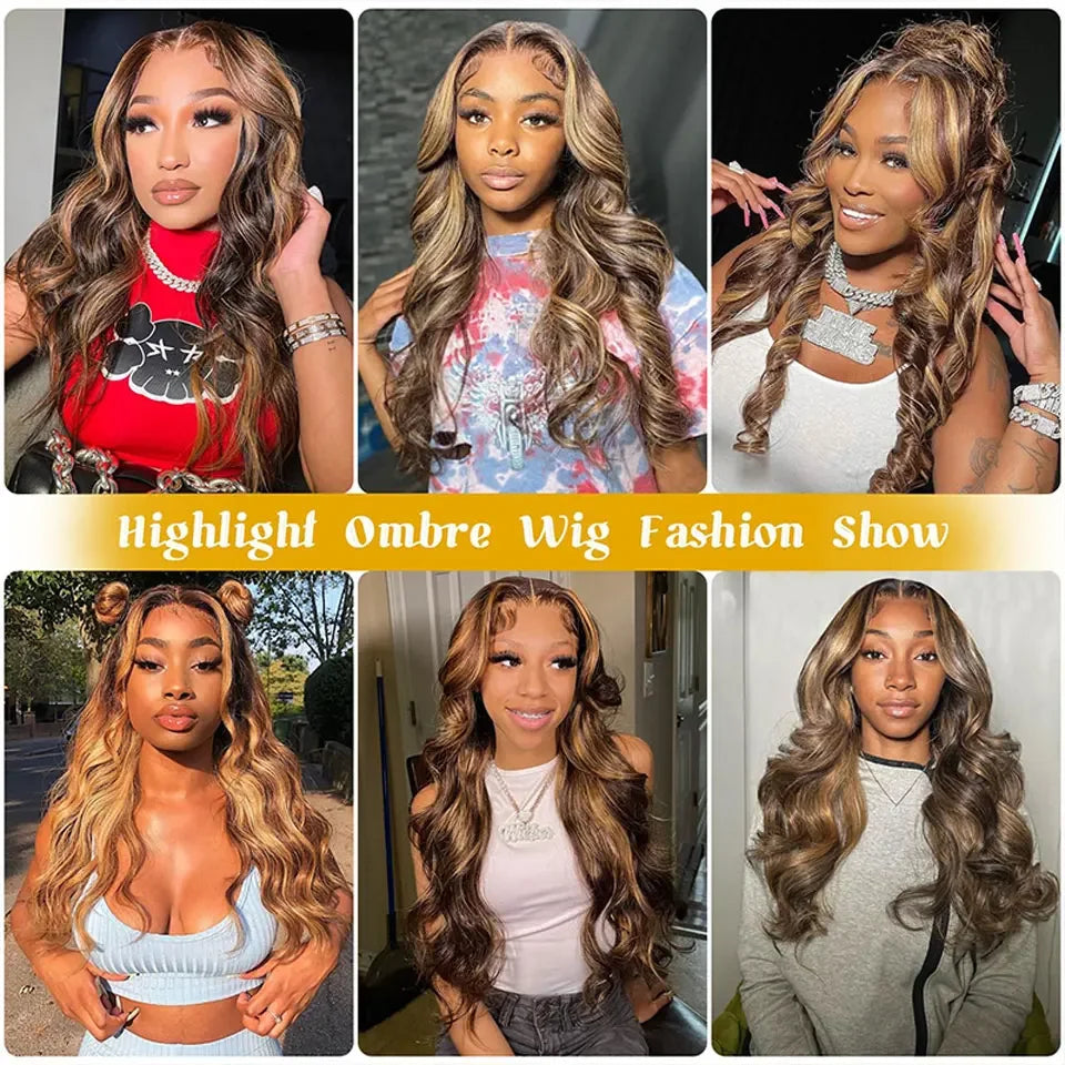 Ombre 13x4 HD Lace Front Wig – Honey Blonde Body Wave Human Hair