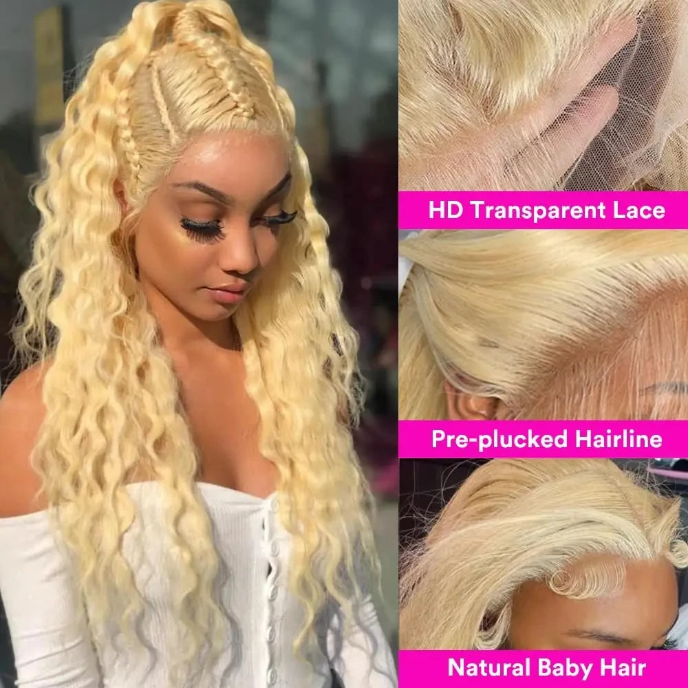 Affordable 40 Inch HD Lace Front Curly Human Hair Wigs