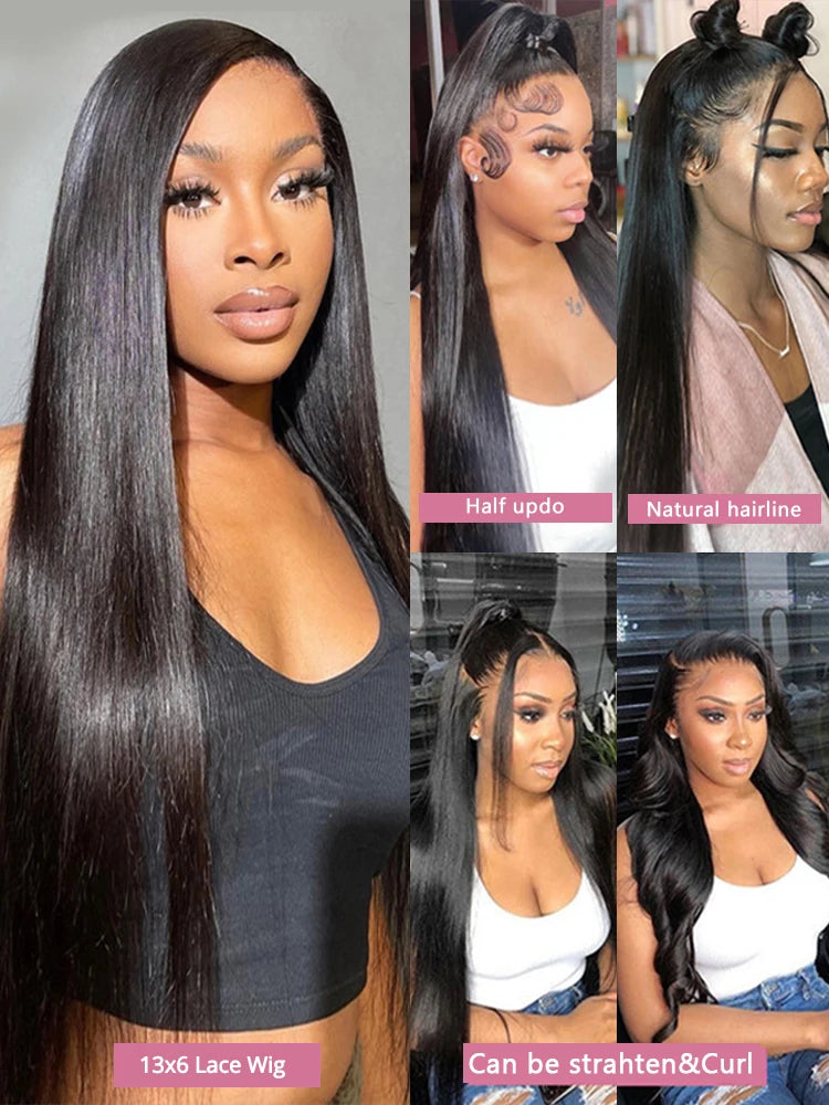 40 Inch HD Lace Front Human Hair Wig - 300% Density Glueless