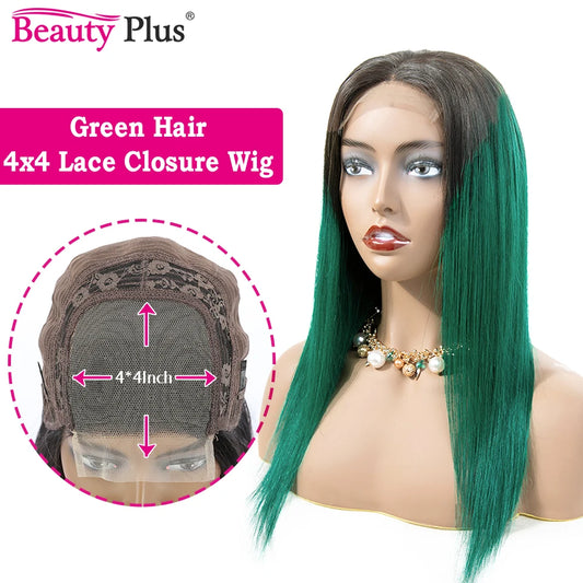 Ombre Green 13x4 Virgin Remy Lace Front Wig – Silky & Durable