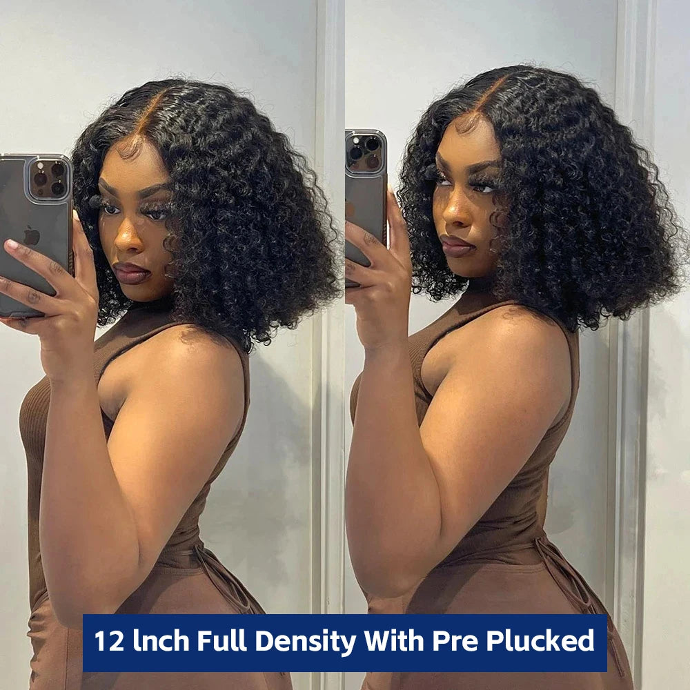 Affordable 250% Lace Front Human Hair Bob Wigs for Women