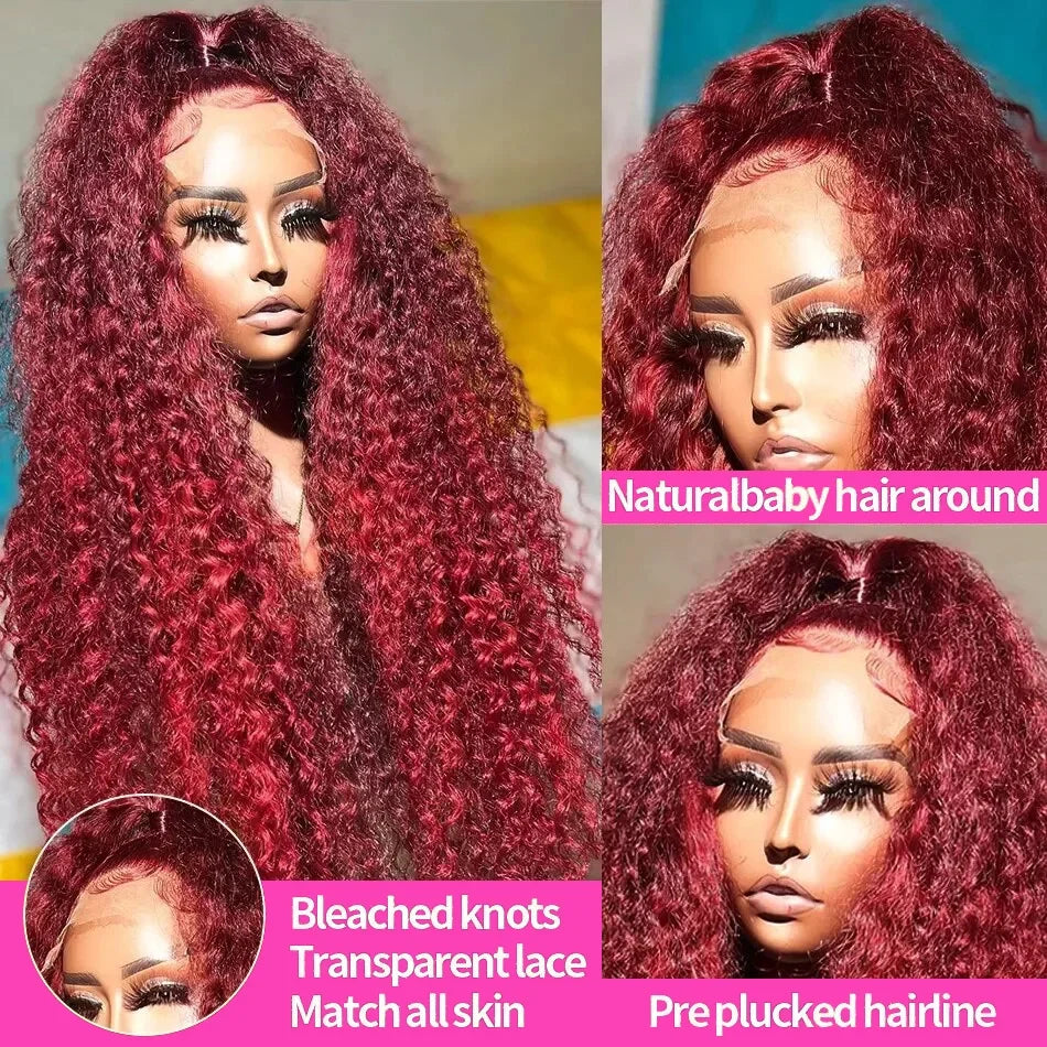 Shop Affordable Burgundy Deep Wave Lace Front Wigs for Women