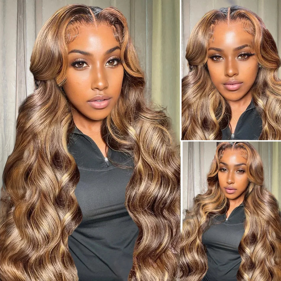 Ombre Body Wave 13x4 Lace Front Wig – HD Transparent Human Hair