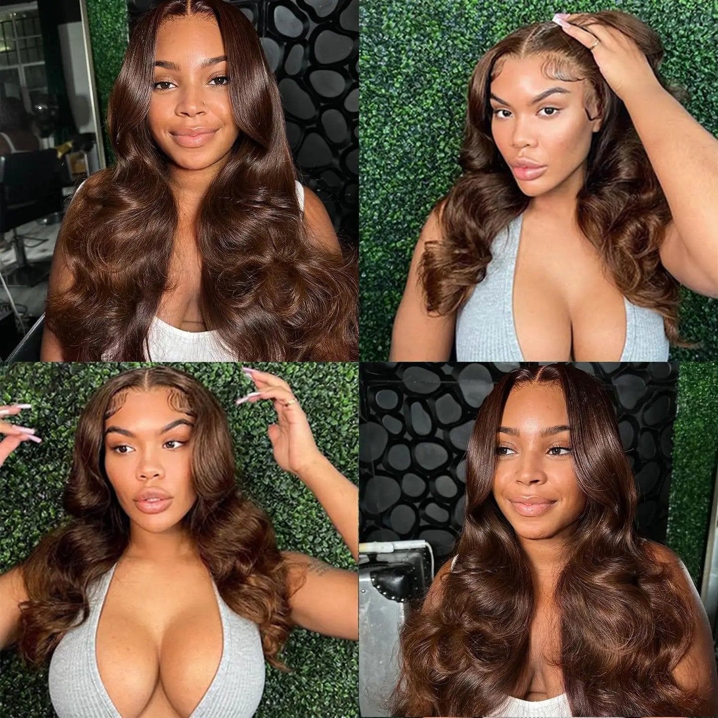 Chocolate Brown Body Wave Virgin Lace Front Wig | Human Hair