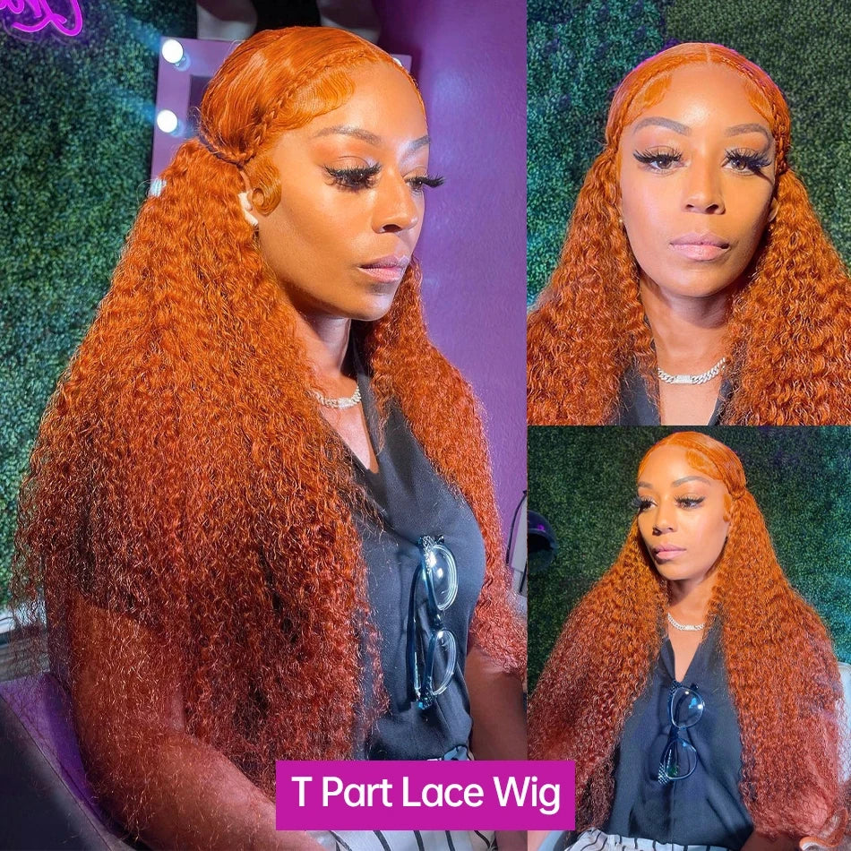 Shop Affordable Ginger Orange Curly Lace Front Wigs for Women