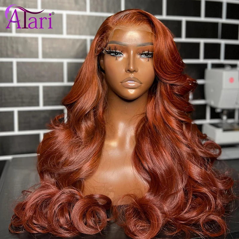 Natural Virgin Remy Lace Front Wig, Ginger Orange, Pre-Plucked