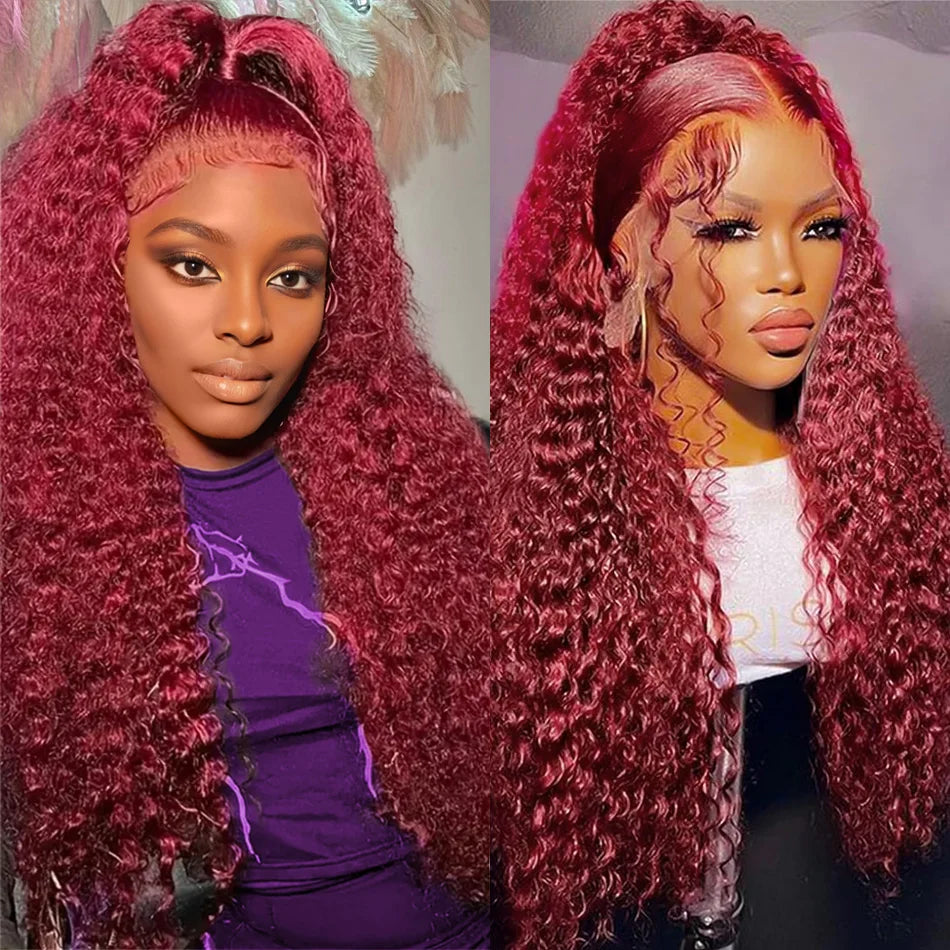 Shop Affordable Burgundy Deep Wave Lace Front Wigs for Women