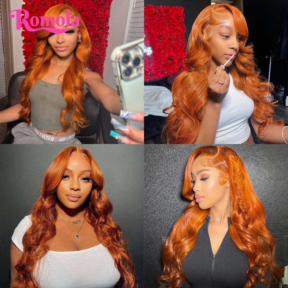 Natural Virgin Remy Ginger Lace Front Wig - Silky, Durable, Comfortable