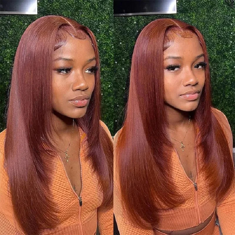 Reddish Brown 13x4 Lace Front Wig | 180% Density, 100% Human Hair