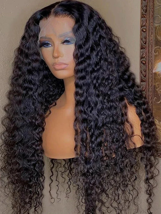 Natural Virgin Remy Deep Wave Lace Front Wig – Silky & Durable