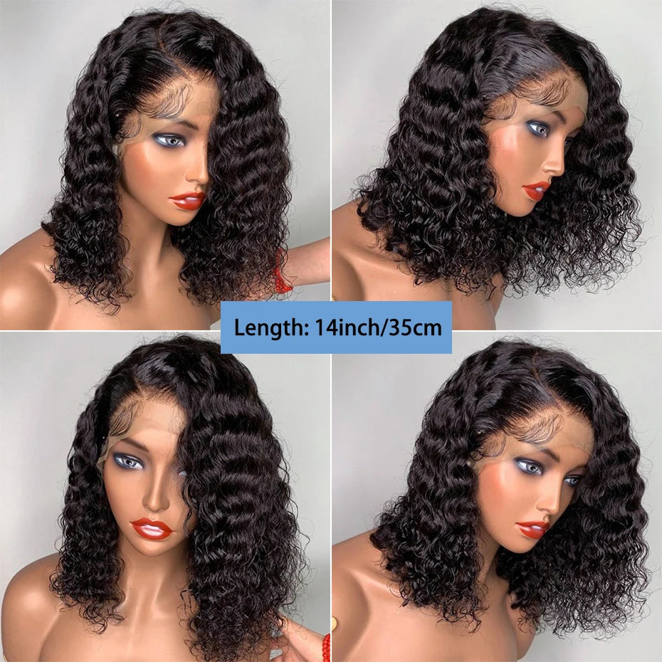 Natural Remy Curly Human Hair Bob Wig – Silky, Durable, Lace Front