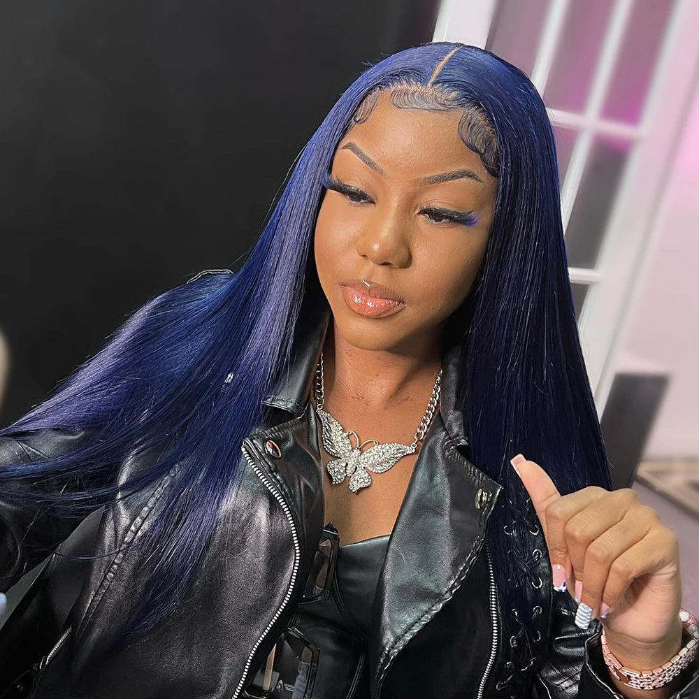 Midnight Blue T Part Lace Front Wigs | Affordable Human Hair