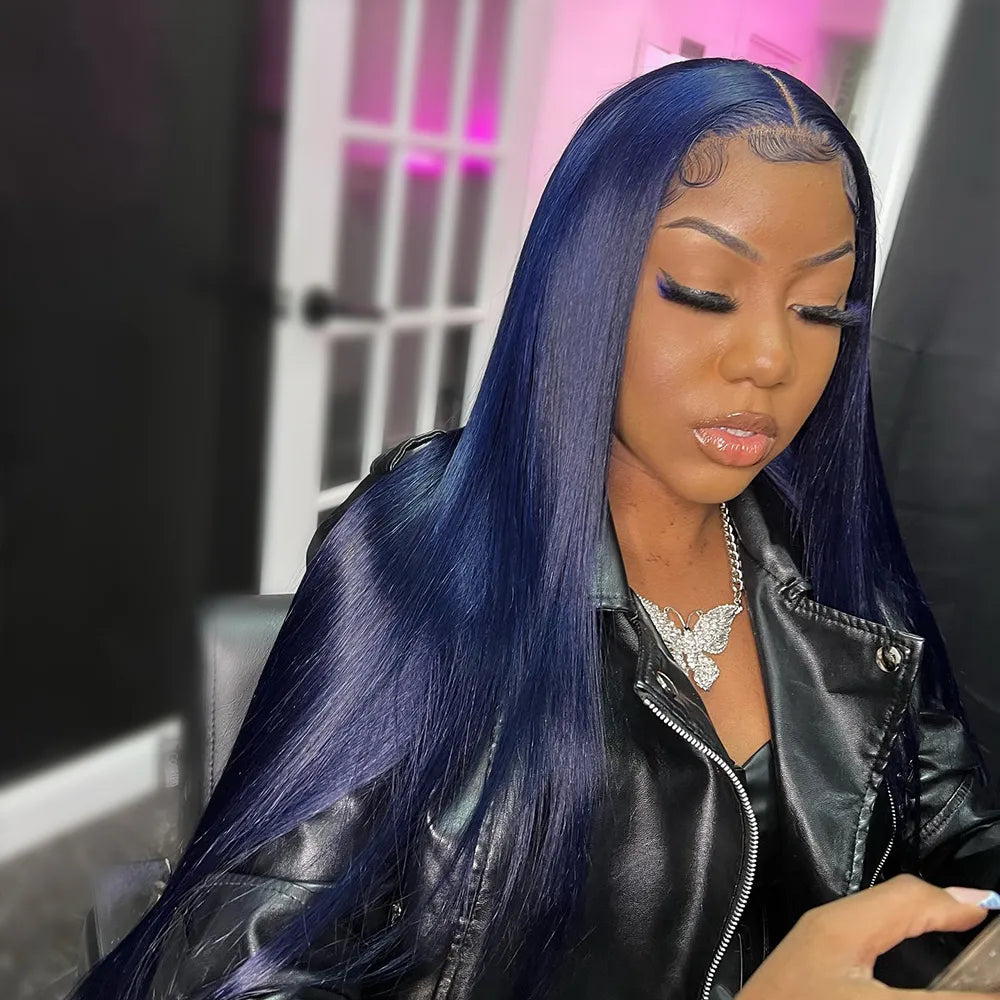 Midnight Blue T Part Lace Front Wigs | Affordable Human Hair