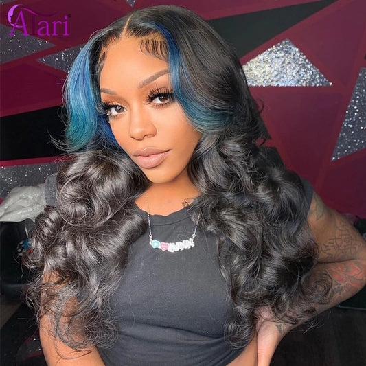 Blue Ombre Body Wave Lace Front Wig - Brazilian Human Hair