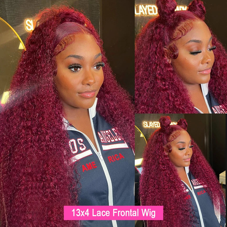 Shop Affordable Burgundy Deep Wave Lace Front Wigs for Women