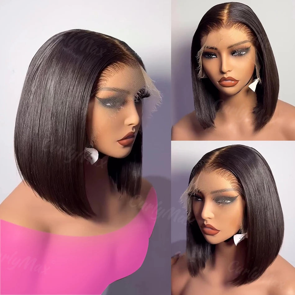 Brazilian Bone Straight Bob Wig | 13x4 Lace Frontal HD