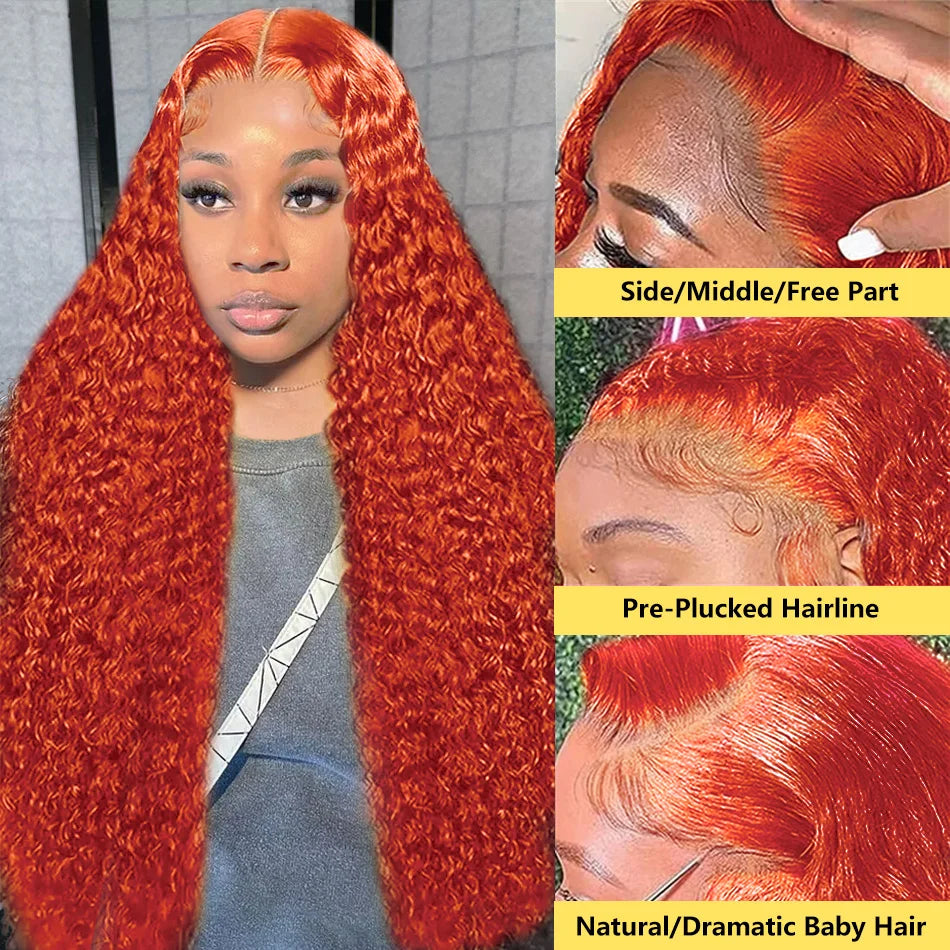 250 Density 30-40” Ginger Deep Wave Lace Front Wig | Self Love