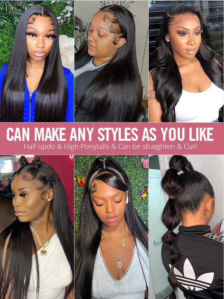 Straight Lace Front Human Hair Wigs with Natural Hairline