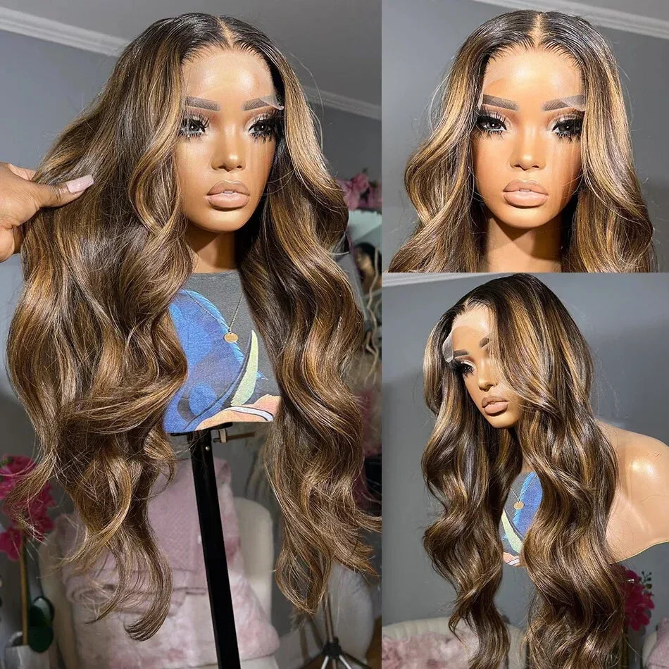 Ombre Body Wave 13x4 Lace Front Wig – HD Transparent Human Hair