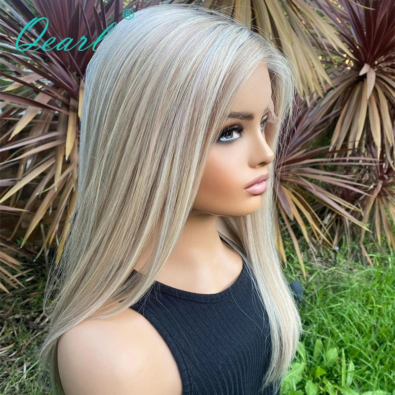 Golden Ash Blonde Full Lace Wig - Natural Virgin Human Hair, 13x4 & 13x6