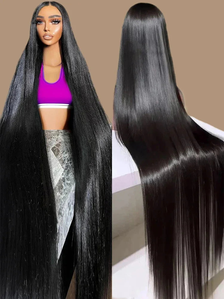 Self Love: 40-46" Bone Straight Brazilian HD Lace Front Wig