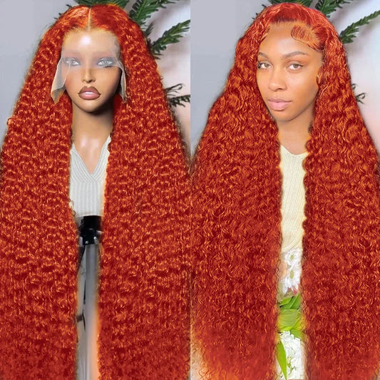 250 Density 30-40” Ginger Deep Wave Lace Front Wig | Self Love