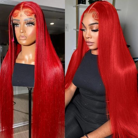 250 Density Red Bone Straight Human Hair Lace Front Wig-Silky & Durable