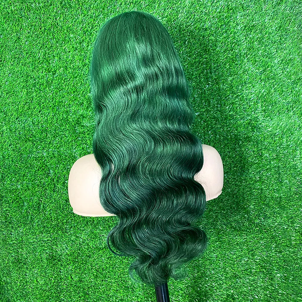 Dark Green Lace Front Wig | Brazilian Remy, 13x4 & 13x6, 250%