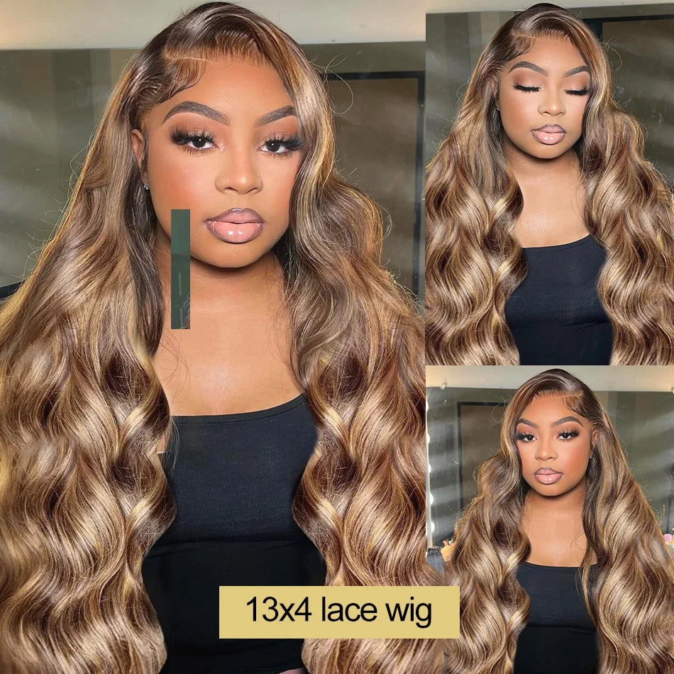 Ombre Body Wave 13x4 Lace Front Wig – HD Transparent Human Hair