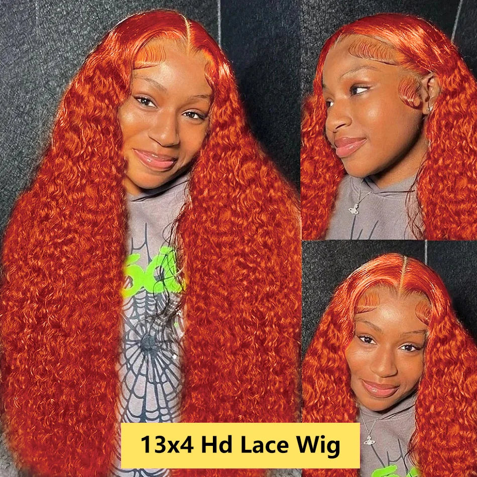 250 Density 30-40” Ginger Deep Wave Lace Front Wig | Self Love