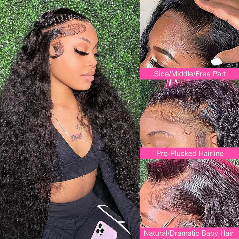 Luxurious Natural Virgin Human Hair Lace Front Wig, 180%/200% Density