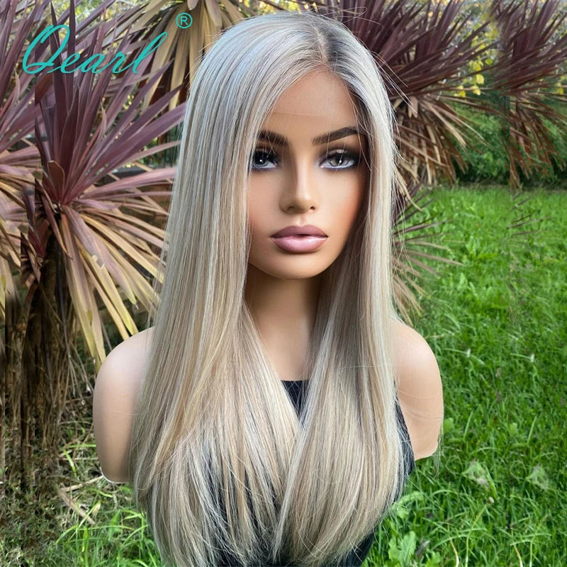 Golden Ash Blonde Full Lace Wig - Natural Virgin Human Hair, 13x4 & 13x6