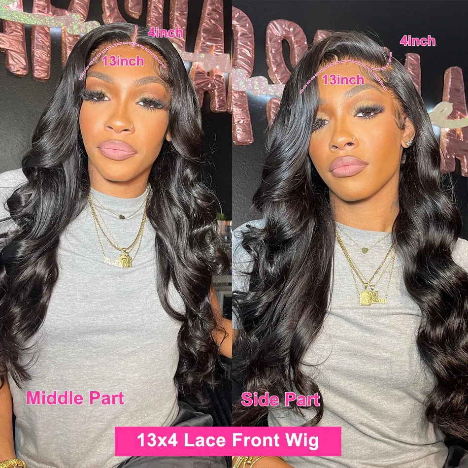 Natural 250 Density 40” HD Lace Wig | Body Wave & Water Wave