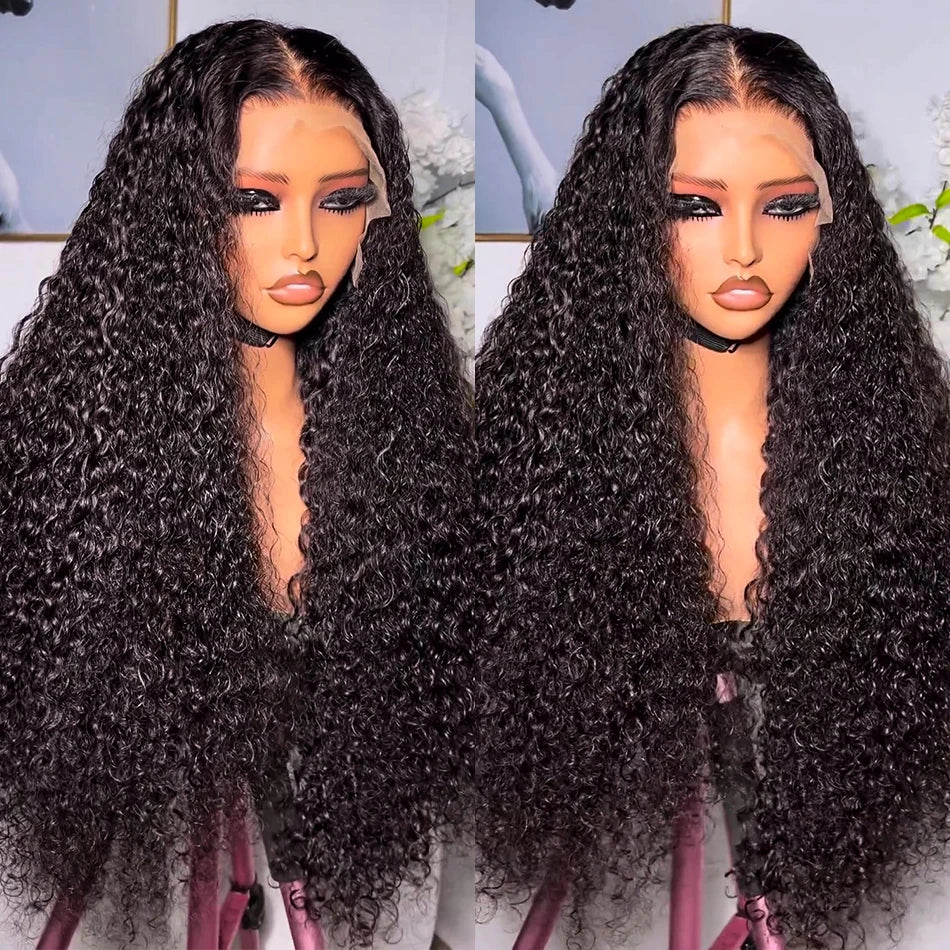 250 Density Curly Human Hair Lace Front Wig - 13x6 HD, Natural