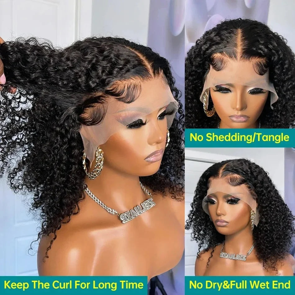 Luxurious Curly Bob | Brazilian Human Hair, Transparent Lace