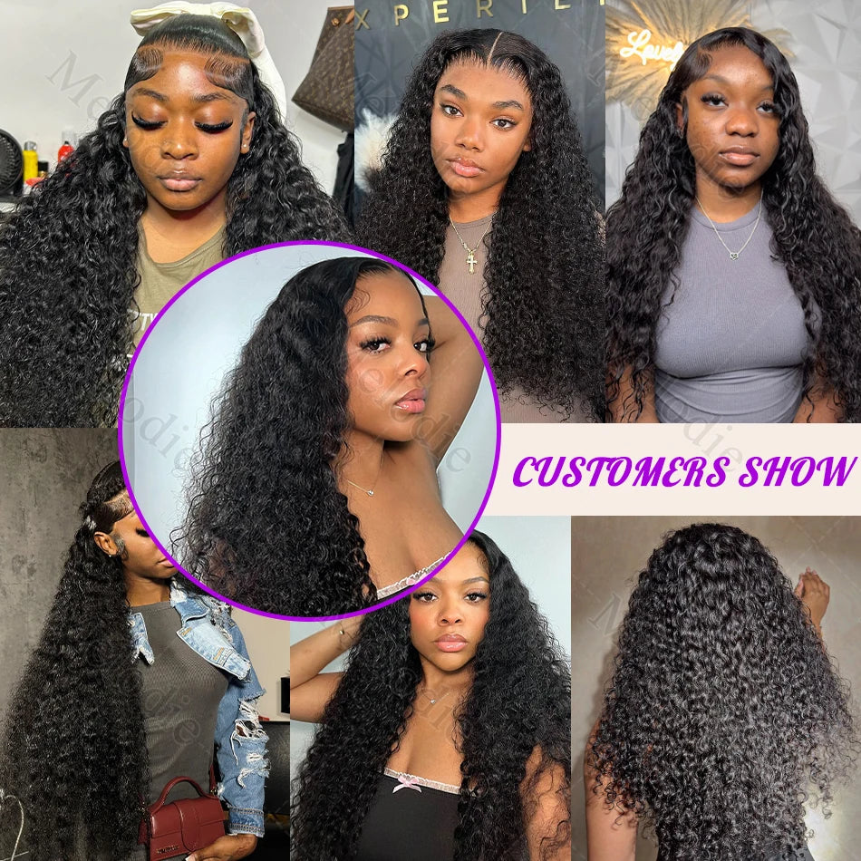 250 Density Curly Human Hair Lace Front Wig - 13x6 HD, Natural