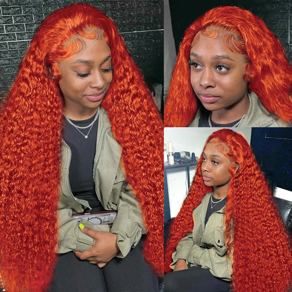 250 Density 30-40” Ginger Deep Wave Lace Front Wig | Self Love