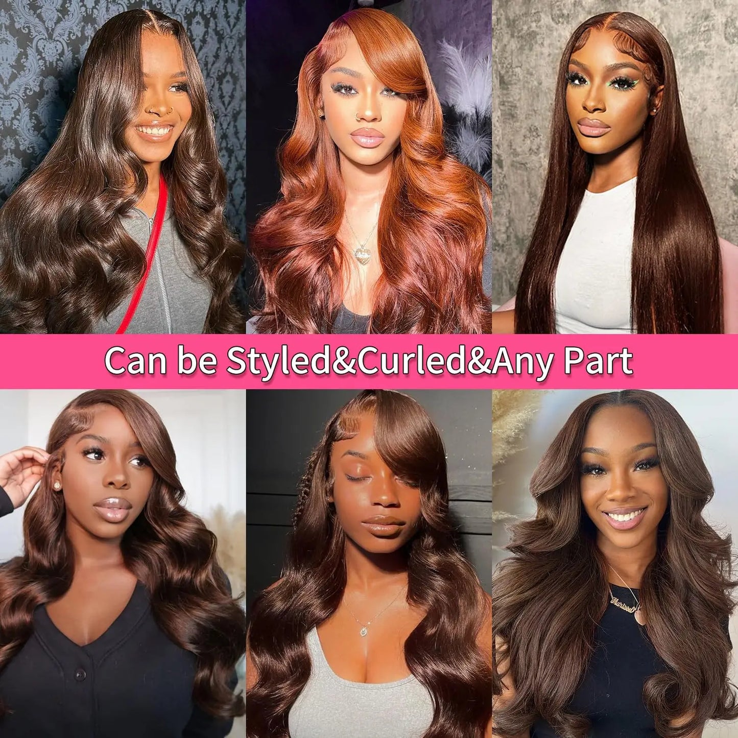 Chocolate Brown Body Wave Virgin Lace Front Wig | Human Hair