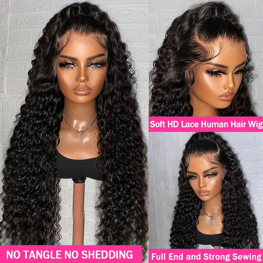 40" Deep Wave HD Lace Frontal Human Hair Wig - Self Love Product