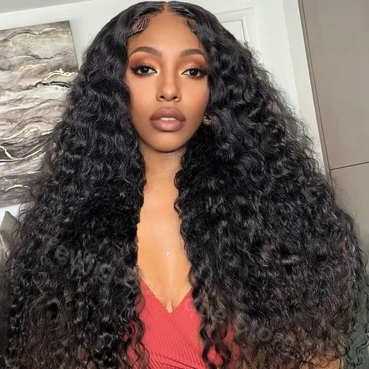 250 Density Deep Wave Remy Wig - 30” Natural 13x6 Lace Front