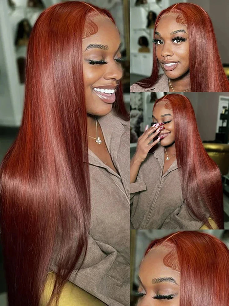 Self Love Product: 40-42" Reddish Brown Glueless Lace Front Wig