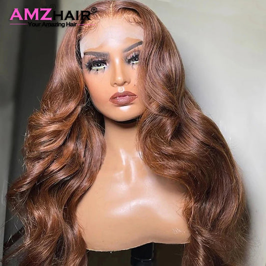 Natural Virgin Remy Lace Front Human Hair Wigs, 10-32 Inch