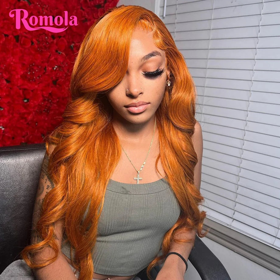 Natural Virgin Remy Ginger Lace Front Wig - Silky, Durable, Comfortable