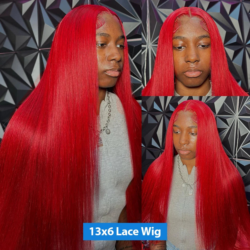 Hot Red 13x4 Lace Front Wig - Silky Virgin Human Hair