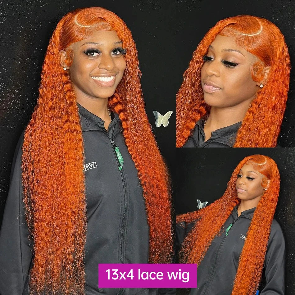 Shop Affordable Ginger Orange Curly Lace Front Wigs for Women