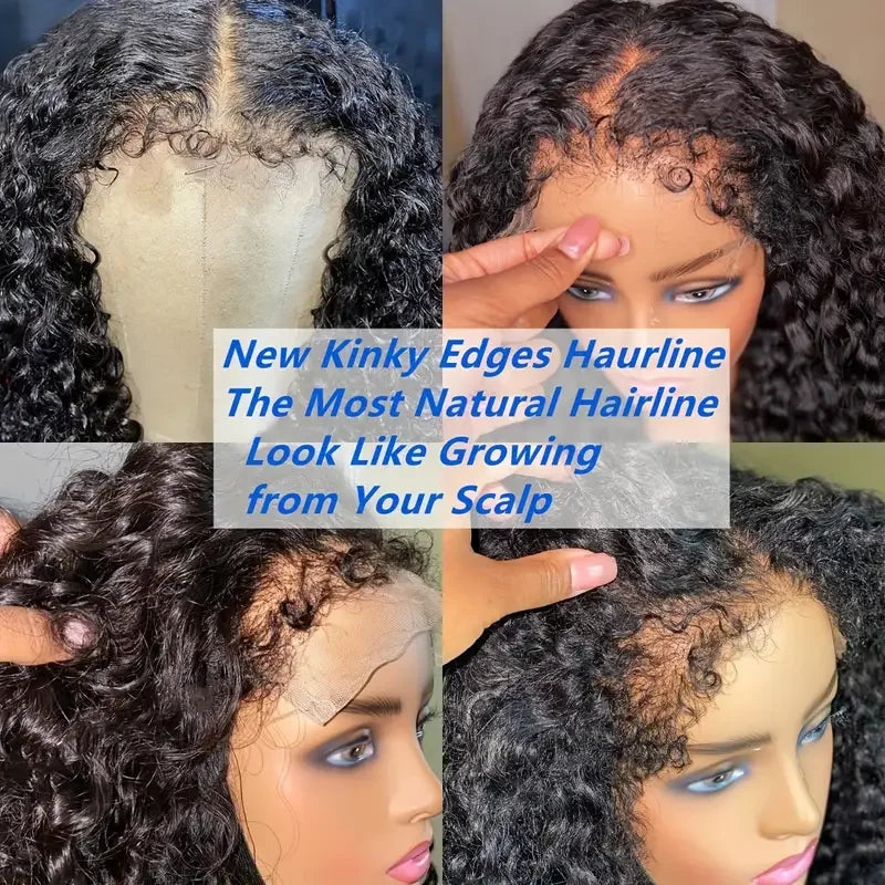 Luxurious Curly Edge Short Bob Lace Front Virgin Human Hair Wig