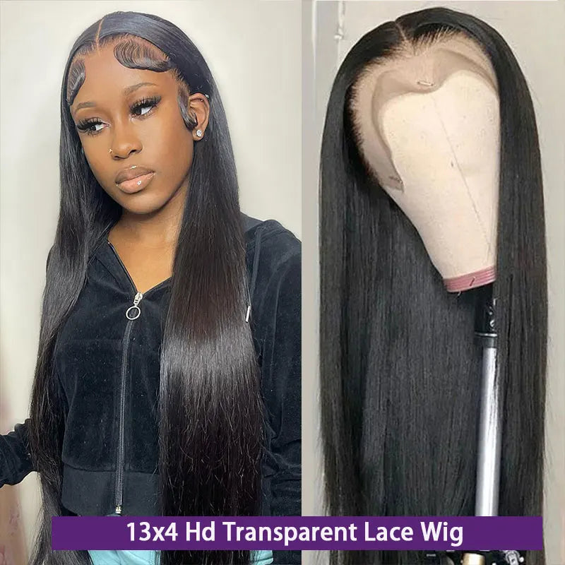 40 Inch HD Lace Frontal Bone Straight Human Hair Wig - 250% Density