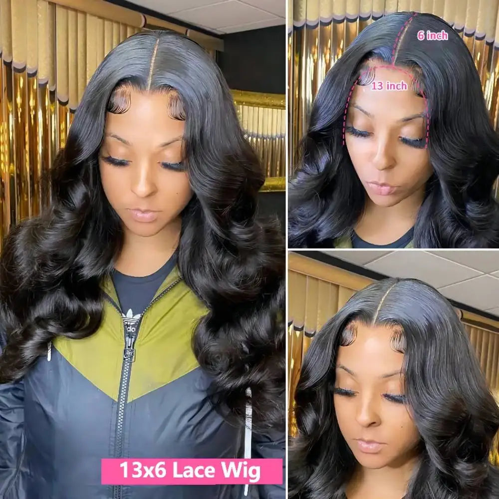 HD Transparent Body Wave Lace Front Wig, 200% Density