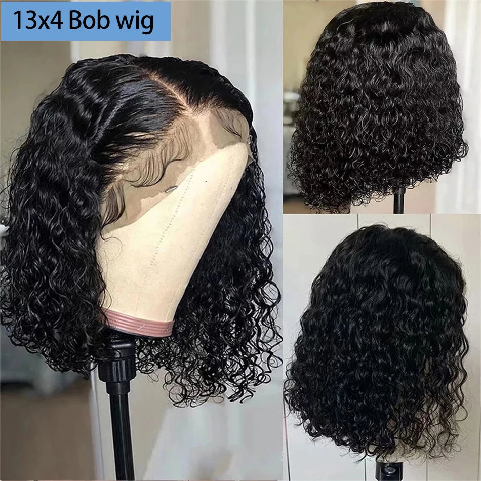 Natural Remy Curly Human Hair Bob Wig – Silky, Durable, Lace Front