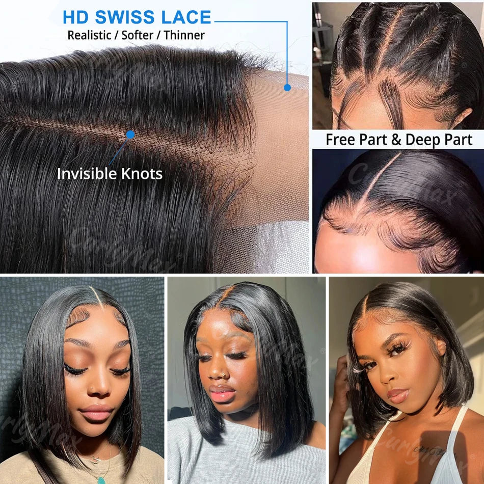 Brazilian Bone Straight Bob Wig | 13x4 Lace Frontal HD